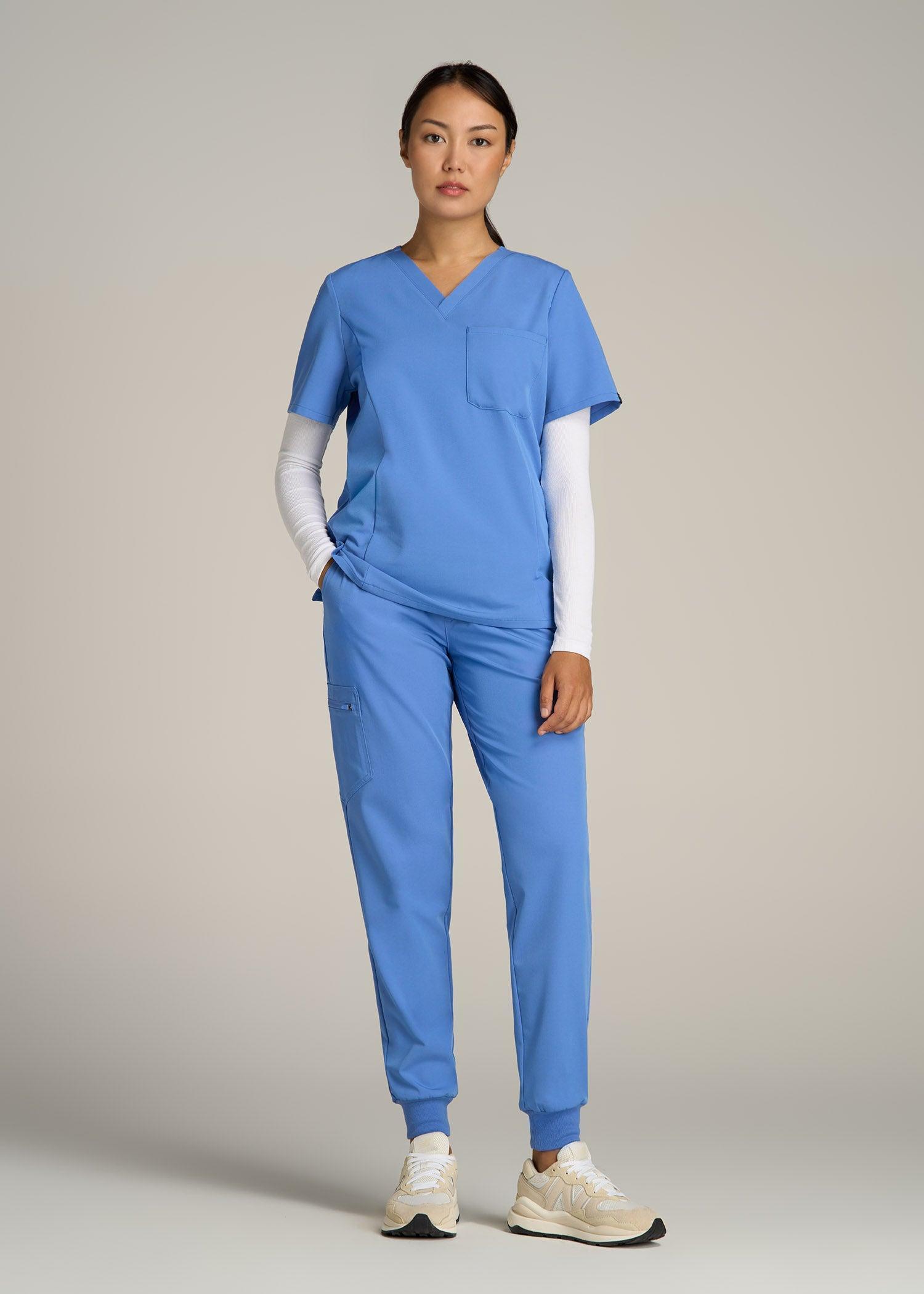 Scrub Joggers for Tall Women in Deep Sky Blue Female Product Image