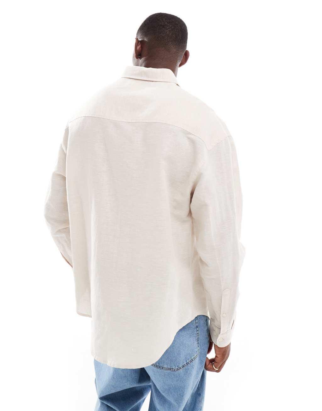 ASOS DESIGN 90s oversized linen shirt Product Image