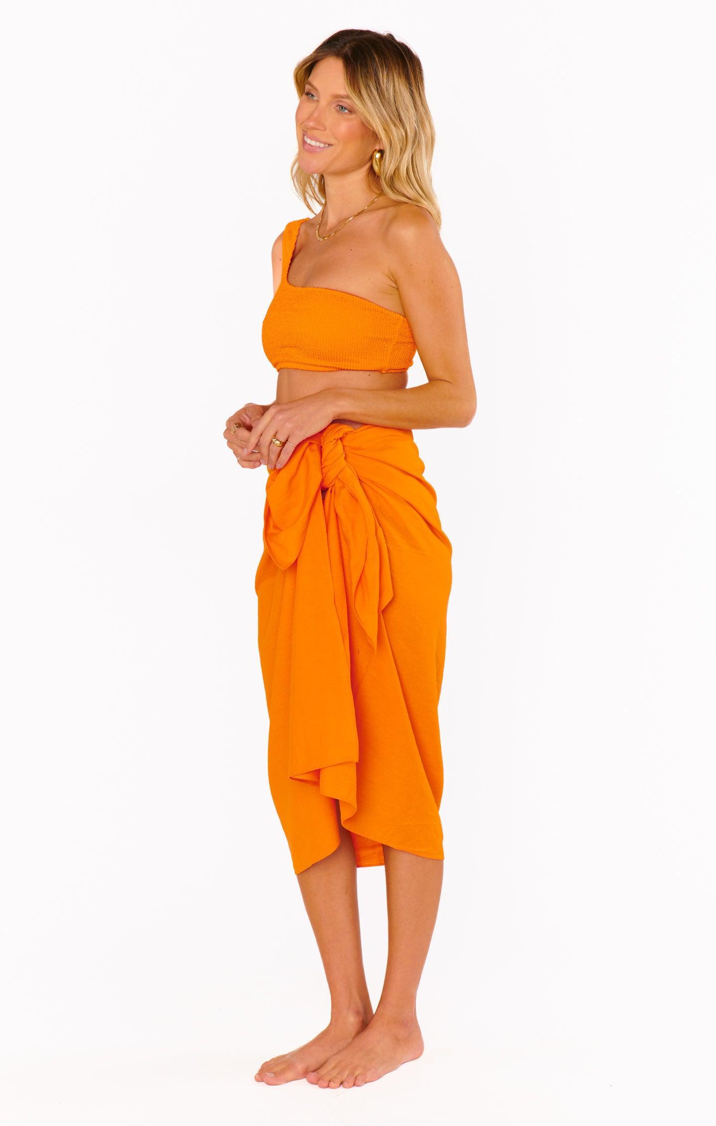 Kiran Sarong ~ Orange Linen Product Image