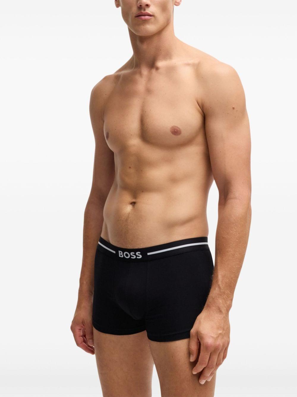 HUGO BOSS Three-pack Of Stretch-cotton Trunks With Logo Waistbands In Open Misc Product Image