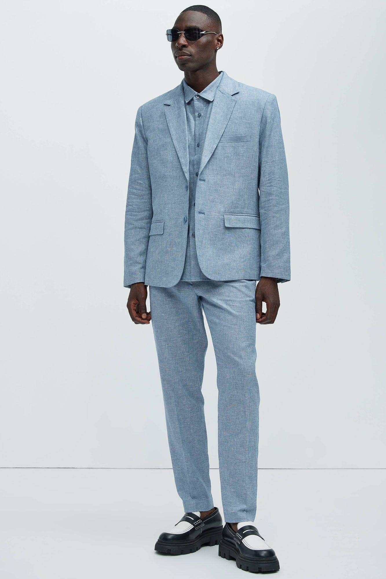 Bahamas Linen Suit Jacket - Blue Product Image