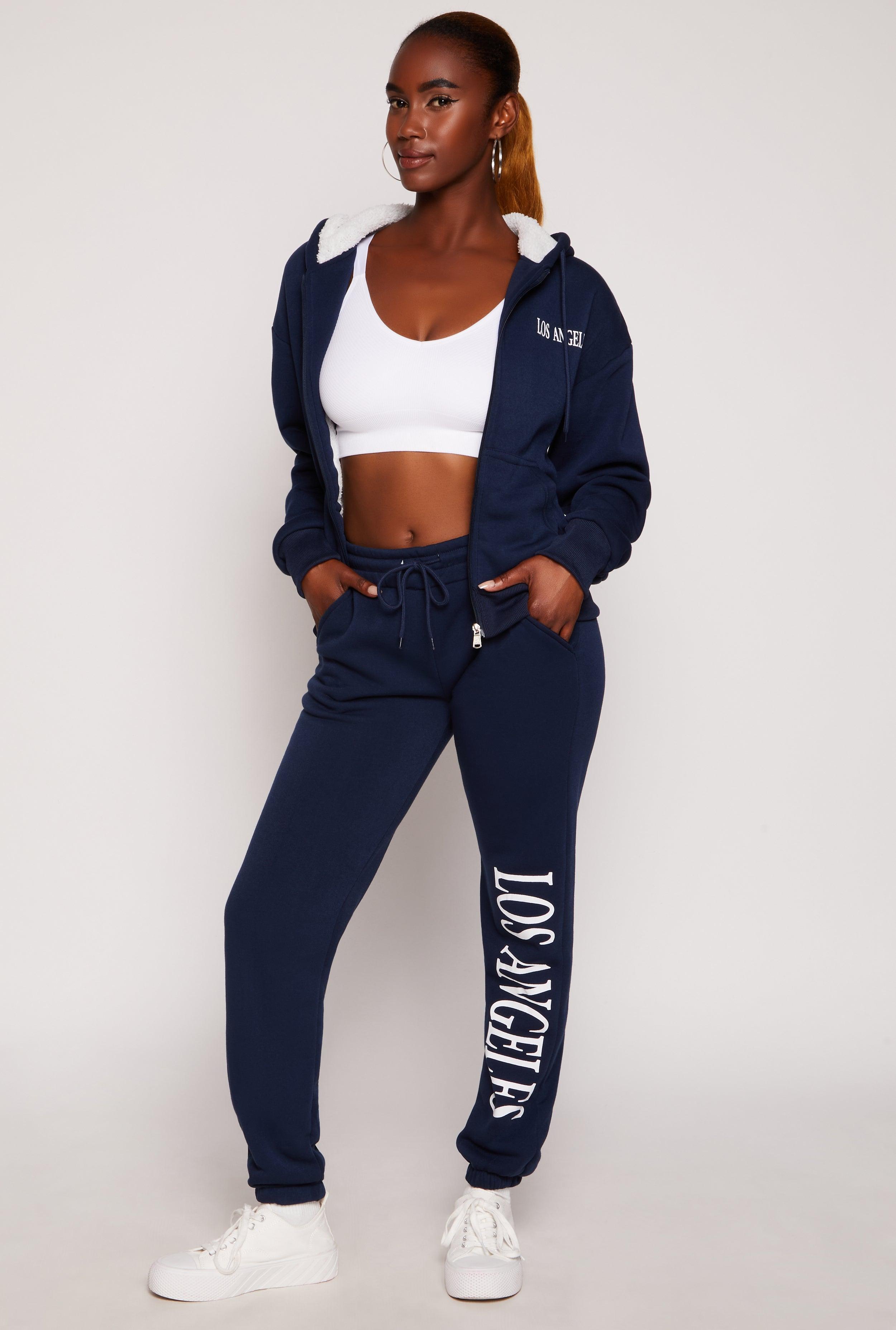 Womens City Graphic Drawstring Joggers Product Image