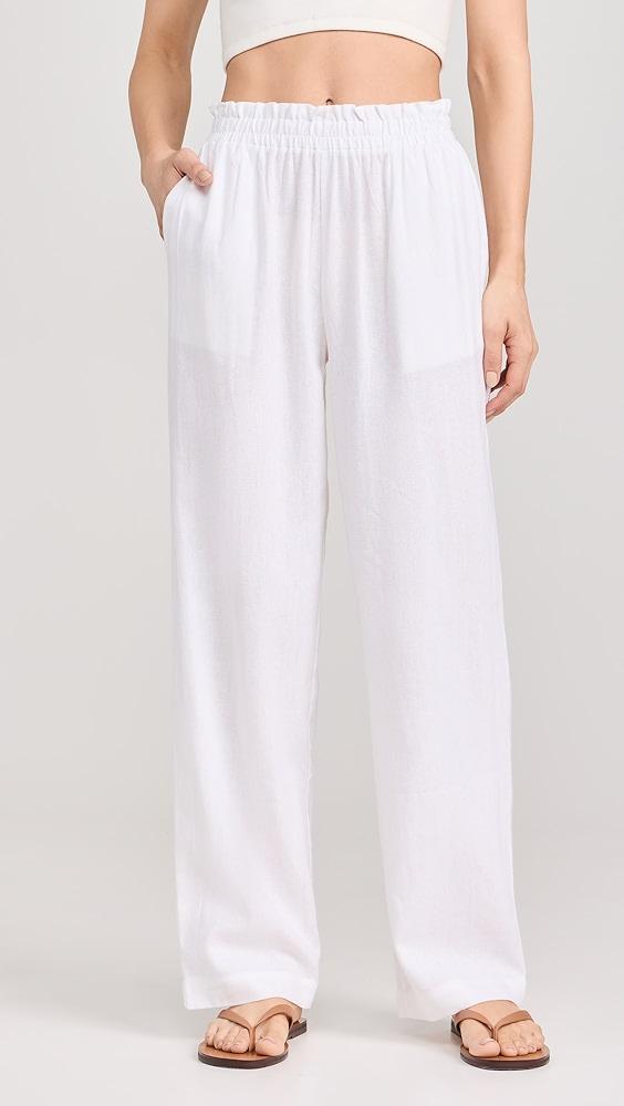 LNA Declan Linen Elastic Waist Pants | Shopbop Product Image