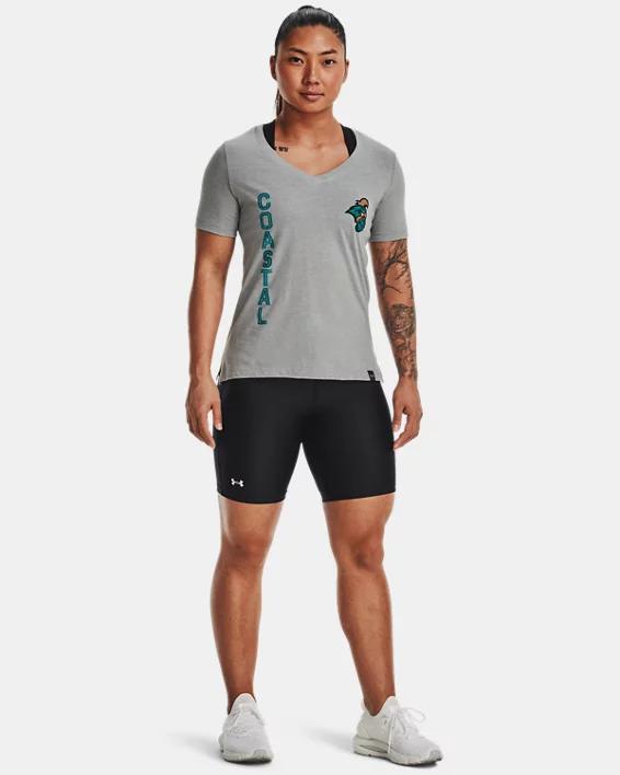 Women's UA Performance Cotton Collegiate V-Neck T-Shirt Product Image