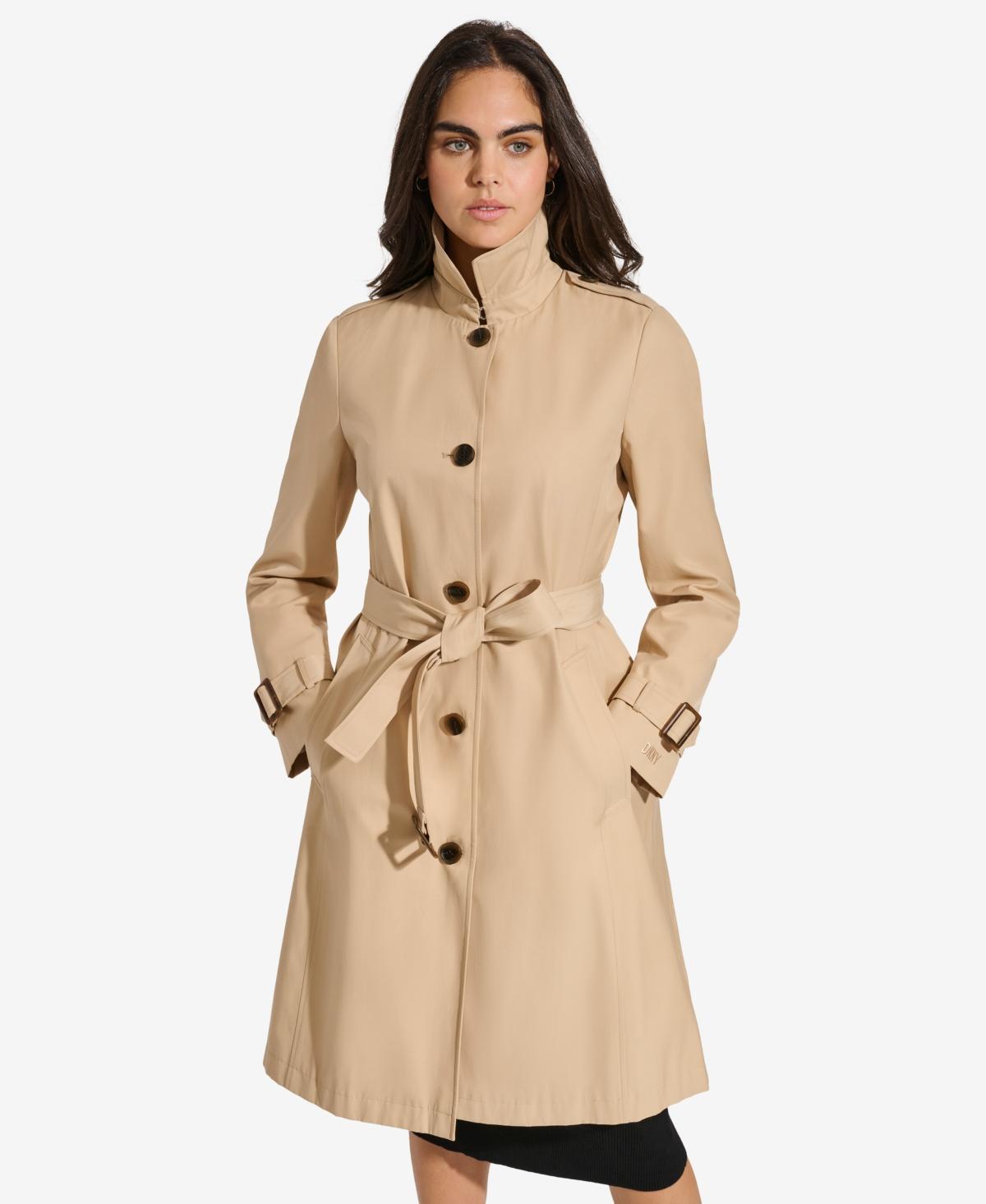 Women's Single-Breasted Pleated Trench Coat Product Image