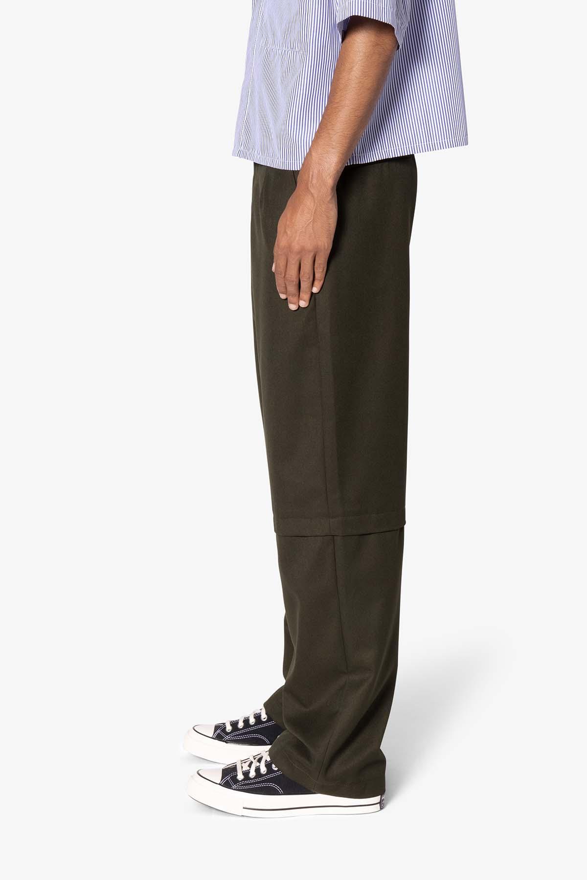 Brushed Twill Layered Pants - Olive Product Image