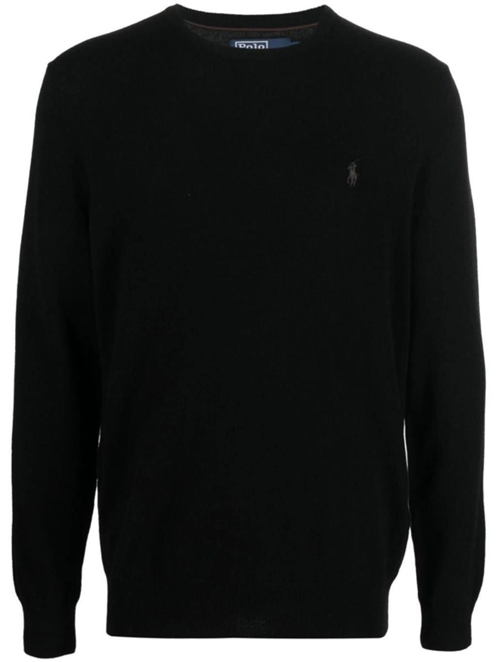 Long Sleeve Crew Neck Pullover Clothing In Black Product Image