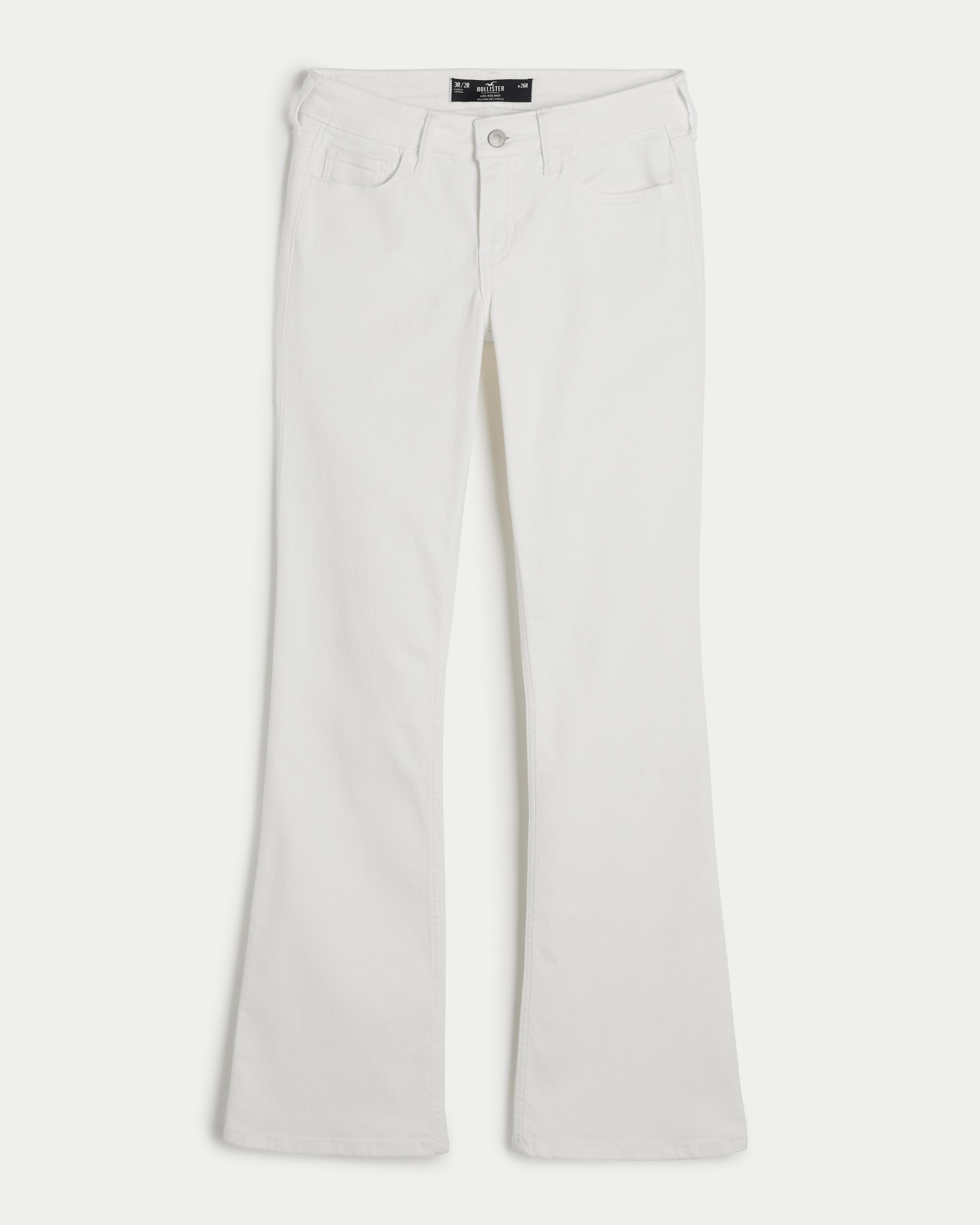 Low-Rise White Boot Jeans Product Image