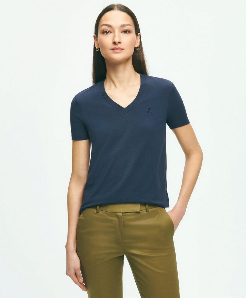 Stretch Cotton V-Neck T-Shirt Product Image