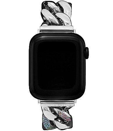 Olivia Burton Aurora Rainbow Crystal Stainless Steel Chain Bracelet Apple Watch Strap Product Image