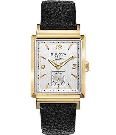 Bulova Mens Frank Sinatra My Way Black Leather Strap Watch 29.5 x 47mm Product Image