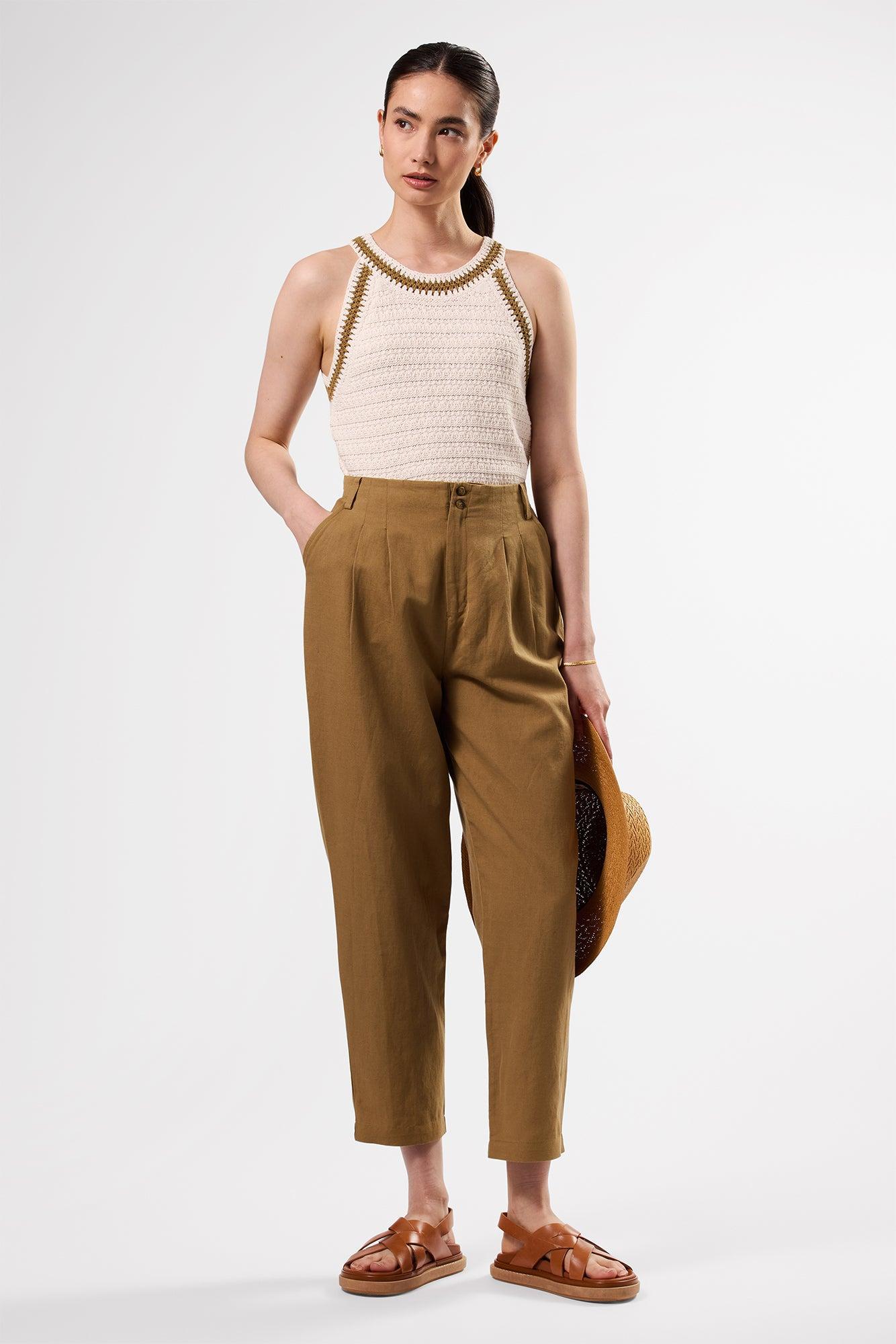 Larisa Cotton Linen Pant - Elm Product Image