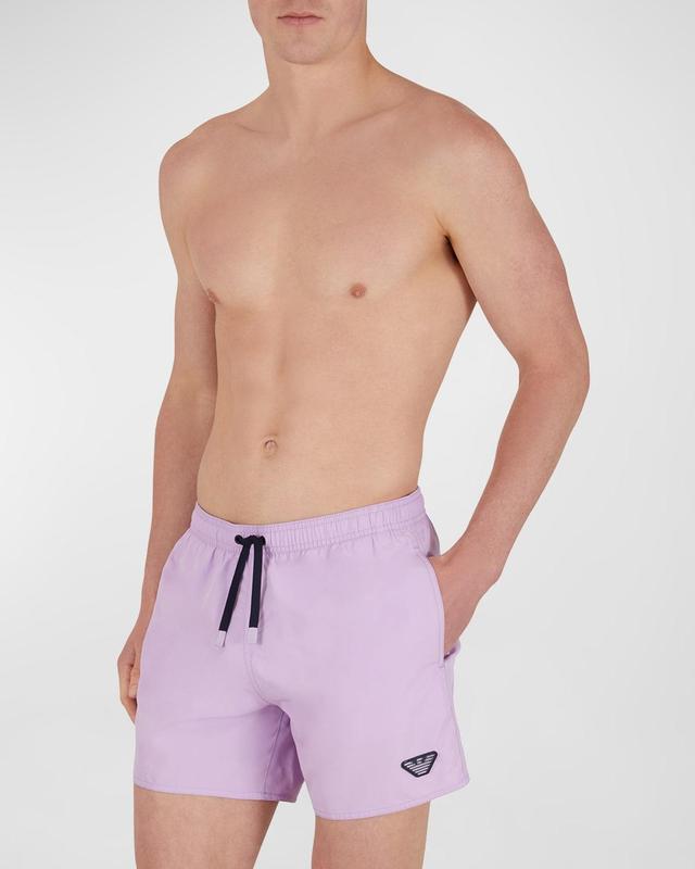 Mens Eagle Patch Swim Shorts, Purple Product Image