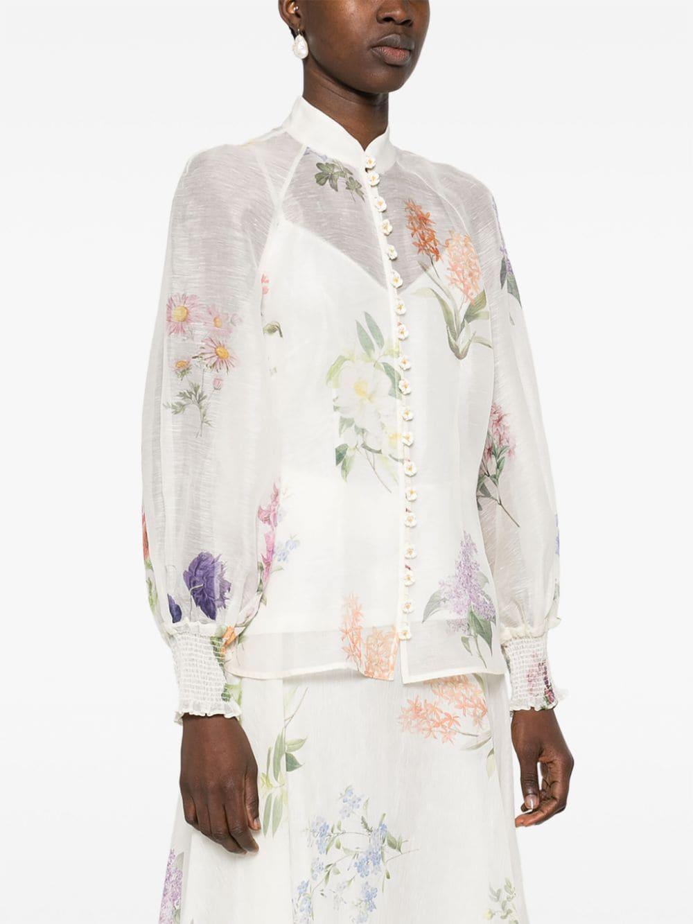 Blouse With Floral Pattern In Multicolor Product Image