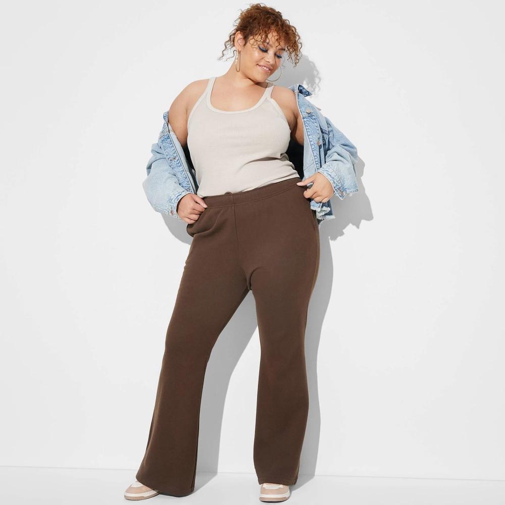 Womens High-Rise Flare Sweatpants - Wild Fable Brown XXL Product Image