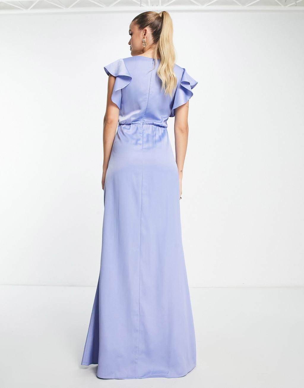 TFNC Tall Bridesmaid twist front maxi dress Product Image