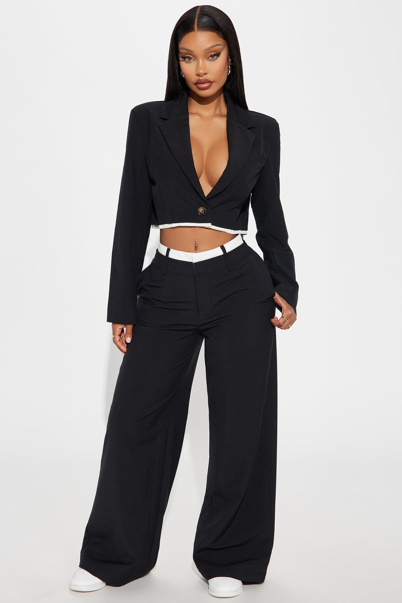 Chantel Cropped Blazer - Black Product Image