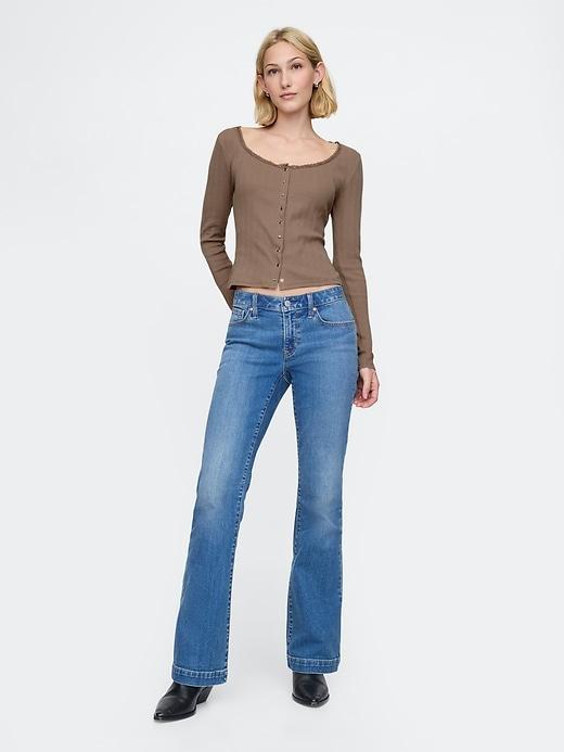 Cropped Pointelle Cardigan Product Image