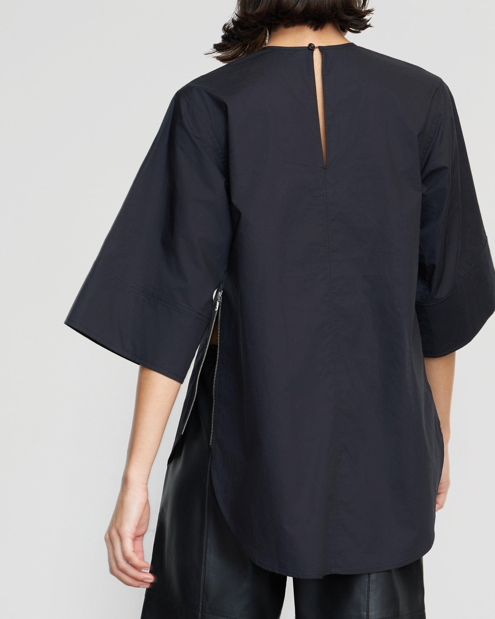 Catie Side-Zip Oversized Tulip-Hem Top Product Image