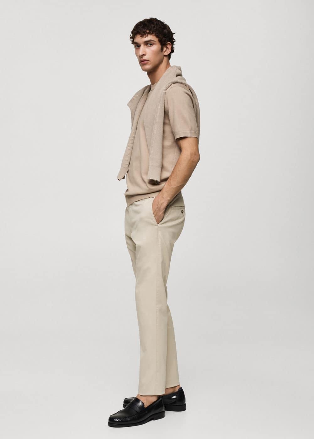 MANGO MAN - Slim fit serge chino trousers beigeMen Product Image