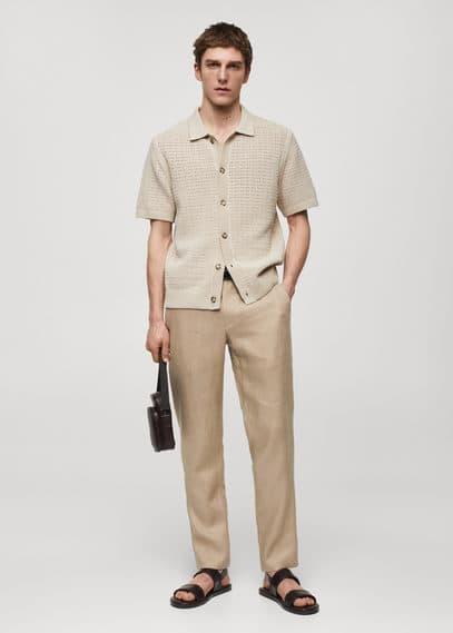 MANGO MAN - Slim-fit 100% linen pants beigeMen Product Image