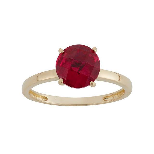 Designs by Gioelli Lab-Created Ruby 10k Gold Ring, Womens Red Product Image