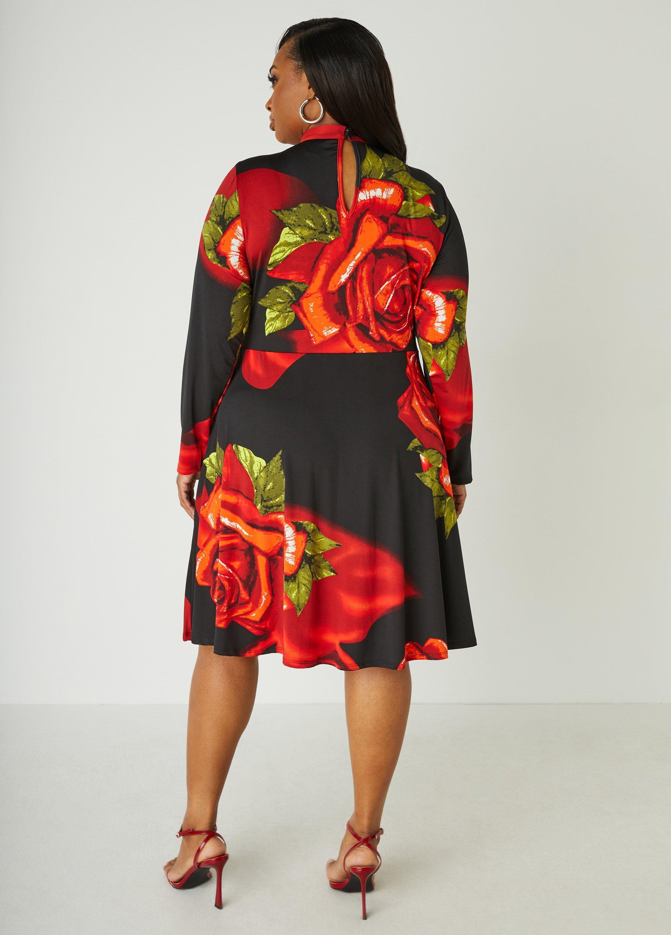 Rose Ruched A Line Dress Product Image