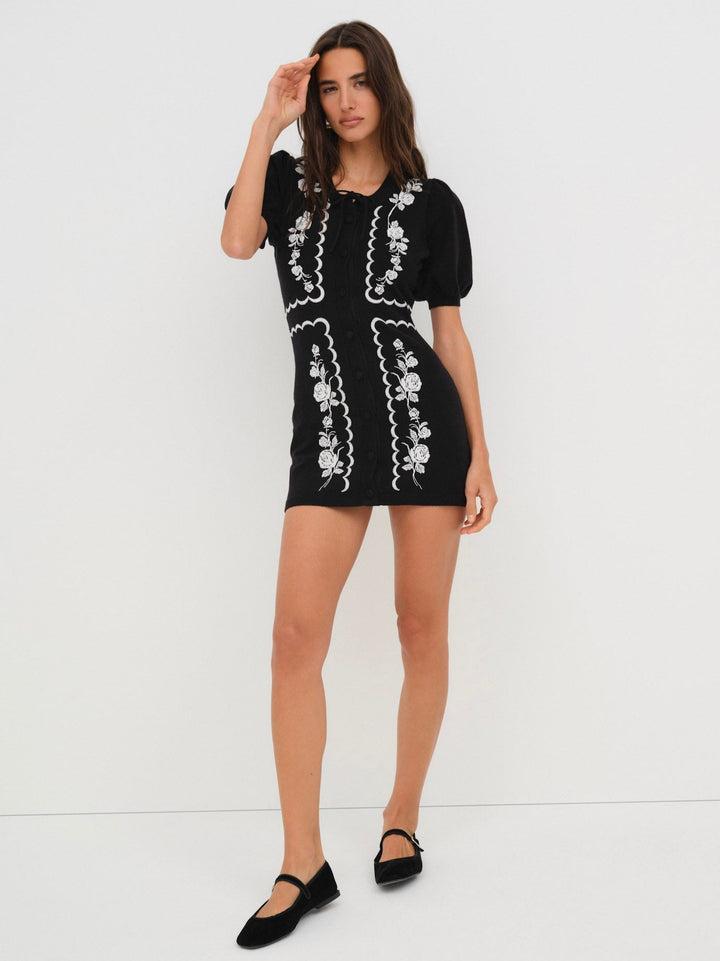 Josephina Knit Mini Dress — Black Product Image