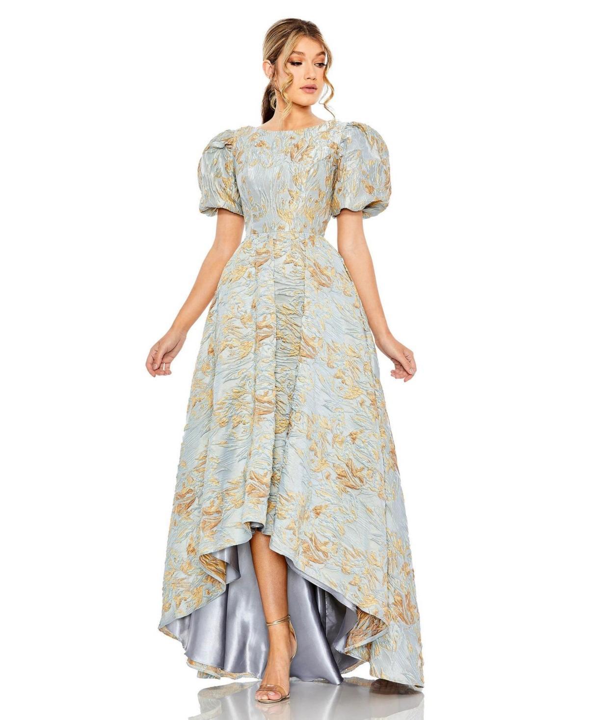 Womens Floral Brocade High-Low Gown Product Image