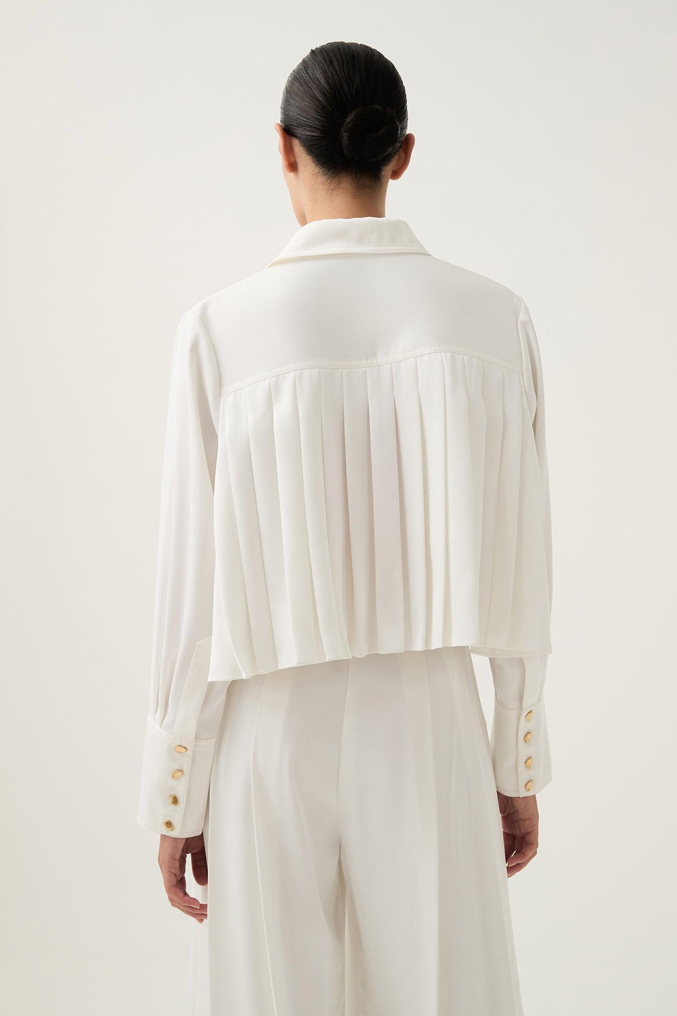 Estrade Pleated Crop Shirt Product Image