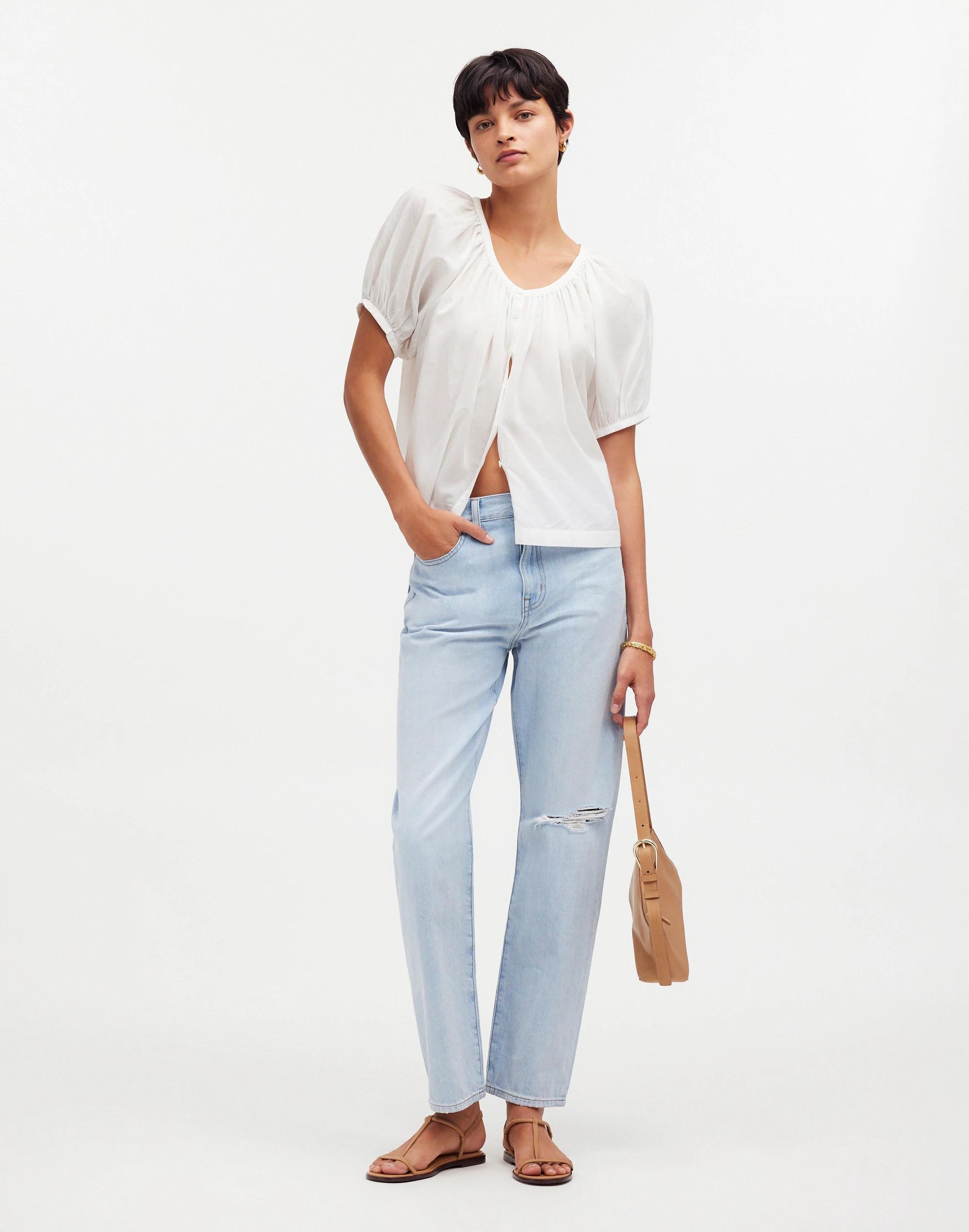 The '90s Straight Crop Jean in Fitzgerald Wash Product Image