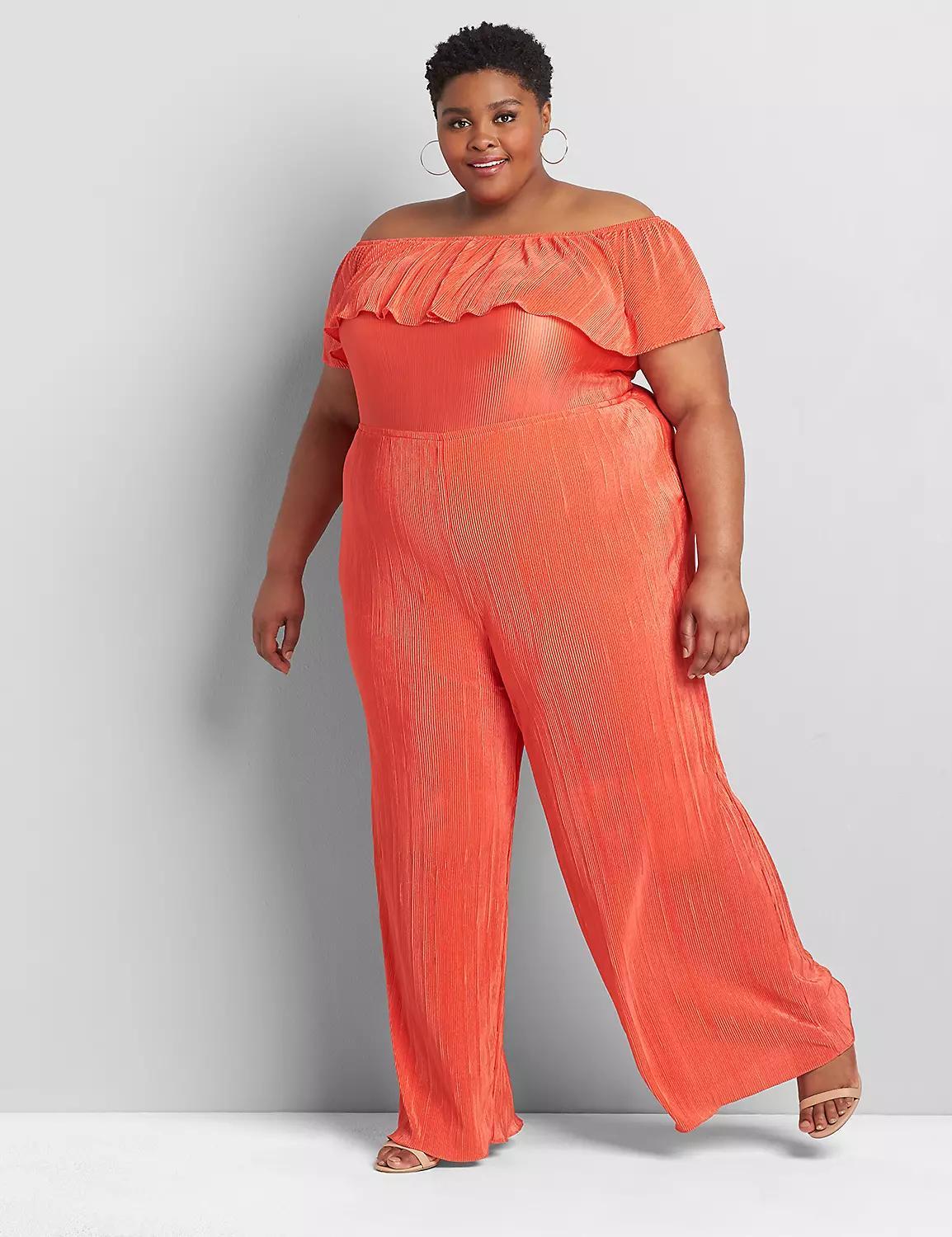 Pleated Multi-Way Off-The-Shoulder Jumpsuit Product Image