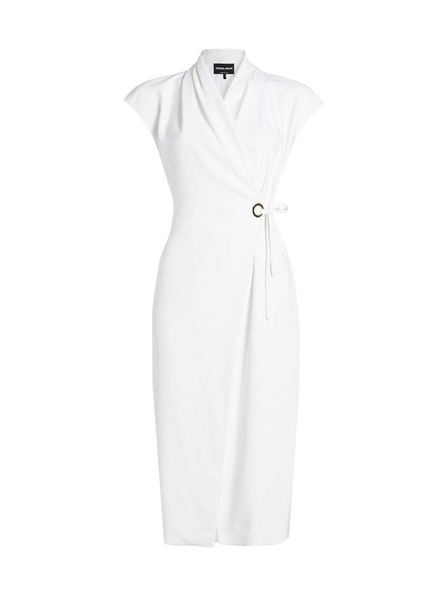 Silk Wrap Midi Dress wIth Tie Detail Product Image