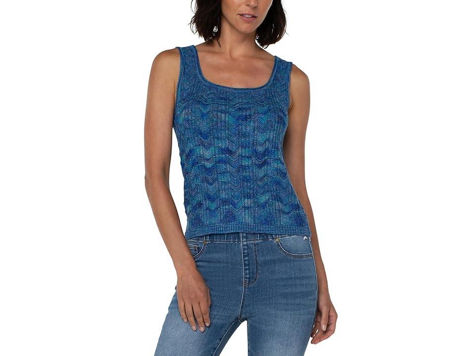 Liverpool Los Angeles Pointelle Scoop Neck Sleeveless Sweater Tank Top Product Image