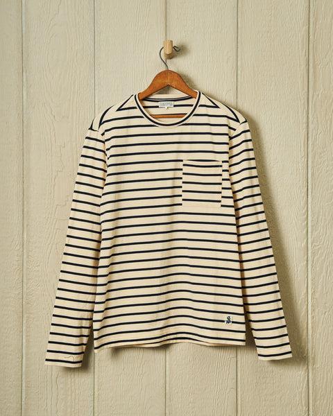 Seafarer Knit Shirt in Cream/Navy Product Image