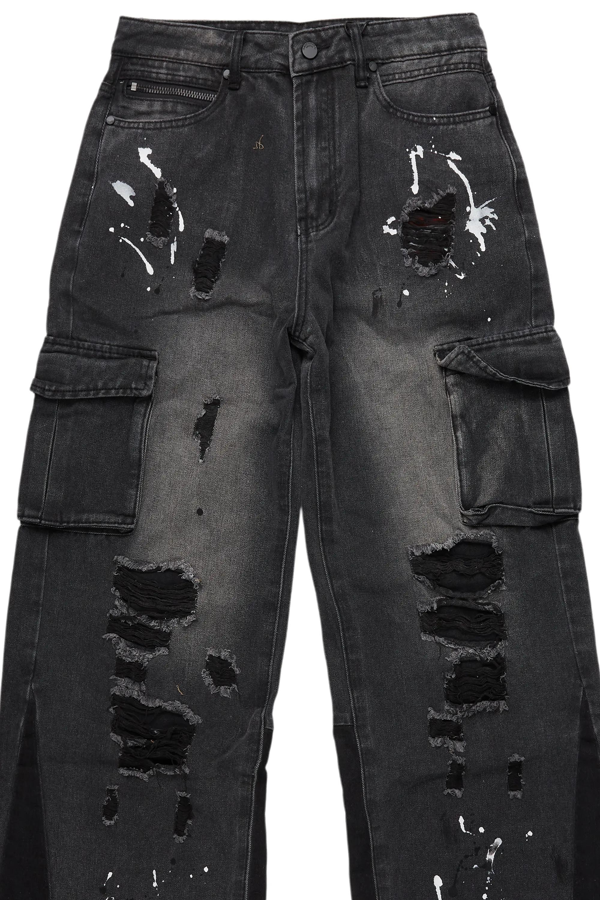 Dubaku Dark Grey Baggy Fit Jean Male Product Image