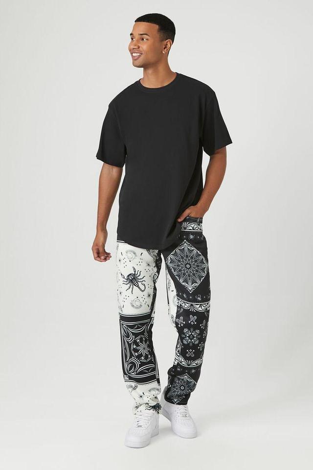 Satin Paisley Print Slim-Fit Pants | Forever 21 Product Image