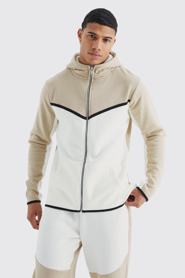 Slim Fit Colour Block Tracksuit | boohooMAN USA Product Image