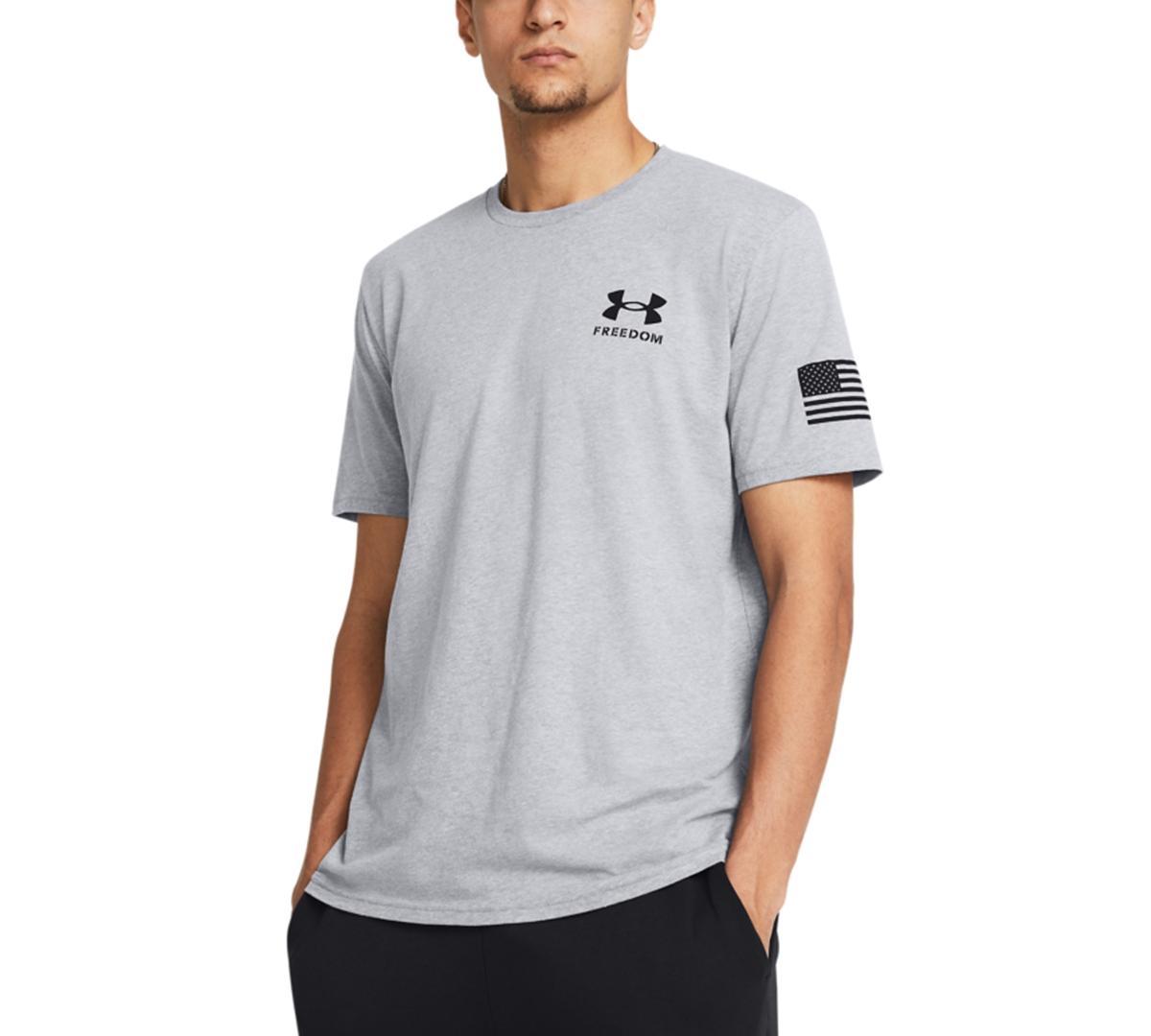 Under Armour Mens Relaxed Fit Freedom Logo Short Sleeve T-Shirt - Steel Light Heather Product Image