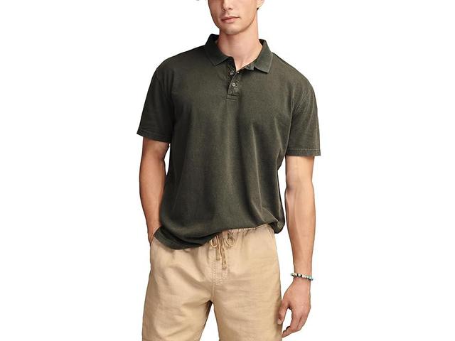 Lucky Brand Oversized Eco Jersey Short Sleeve Polo (Jet ) Men's Clothing Product Image