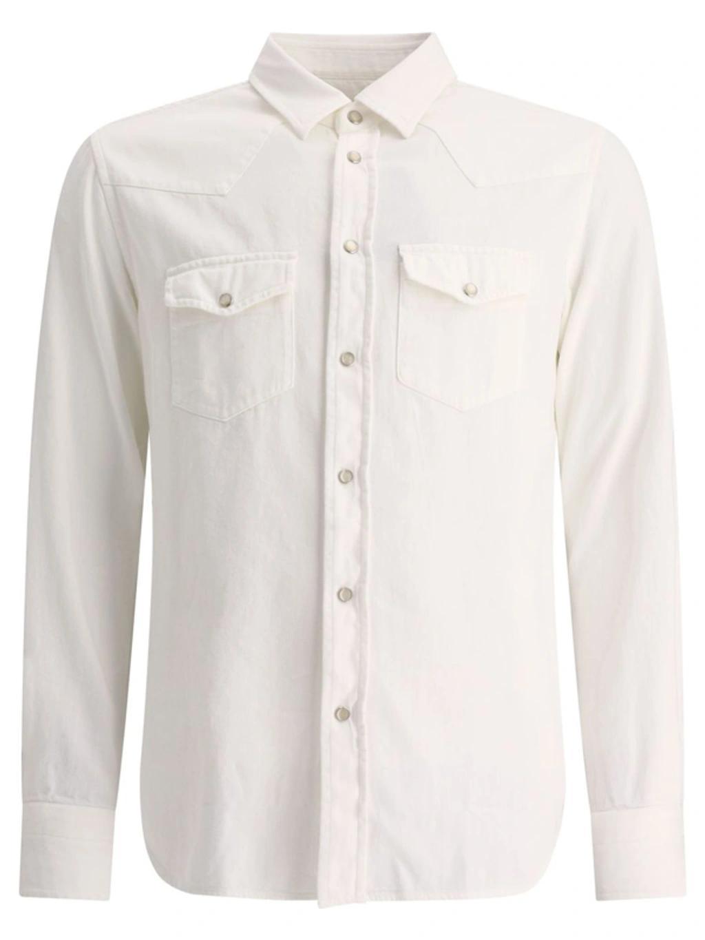 Shirt With Chest Pockets In White Product Image