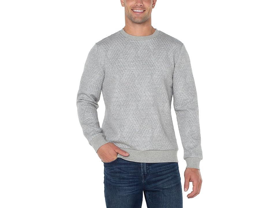 Liverpool Los Angeles Diamond Pattern Pullover (Grey) Men's Short Sleeve Knit Product Image