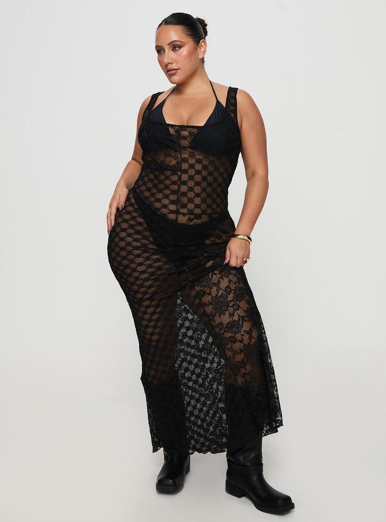 Zhara Lace Dress Black Curve Product Image