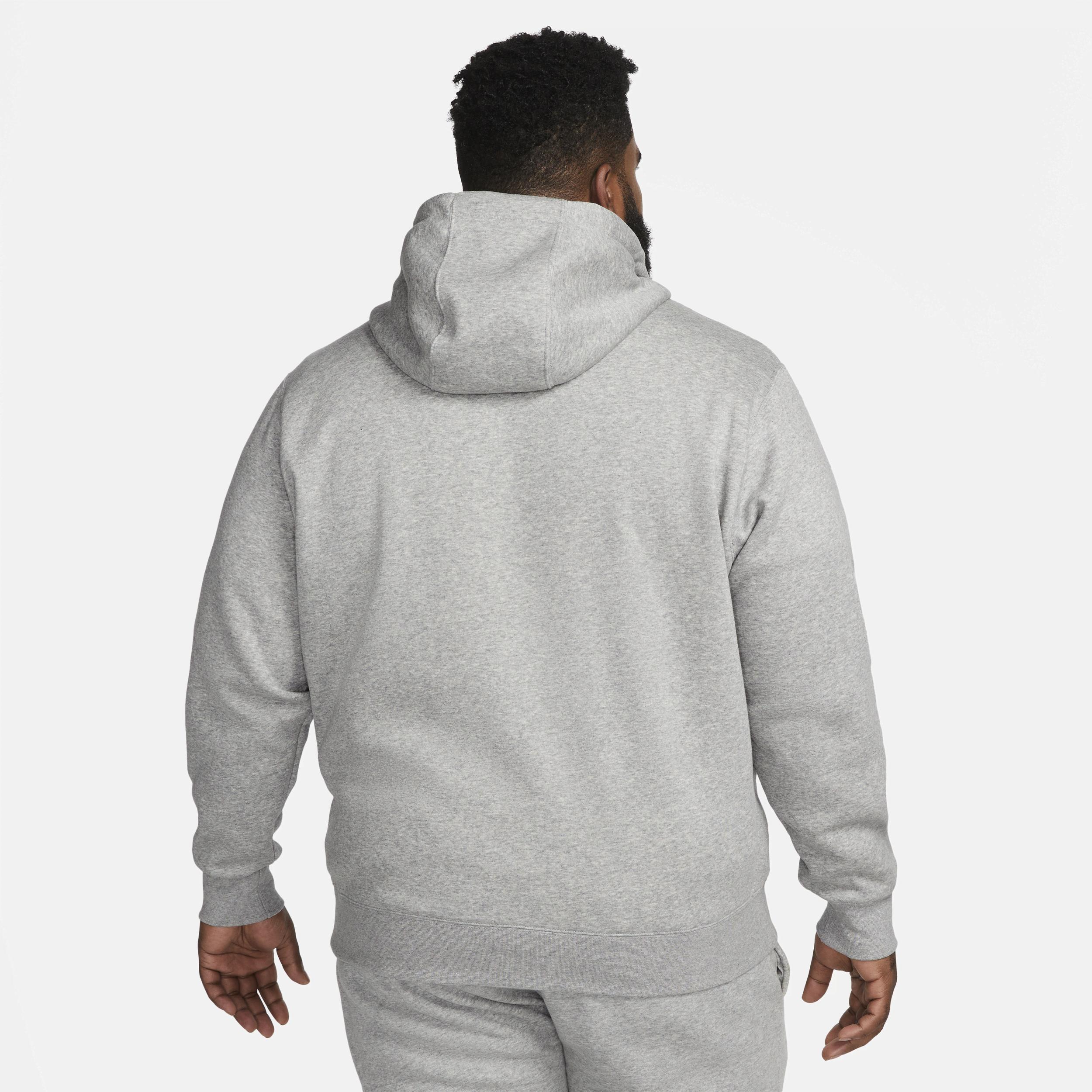 Nike Mens Nike Club Full-Zip Hoodie - Mens White/Dark Grey Heather Product Image