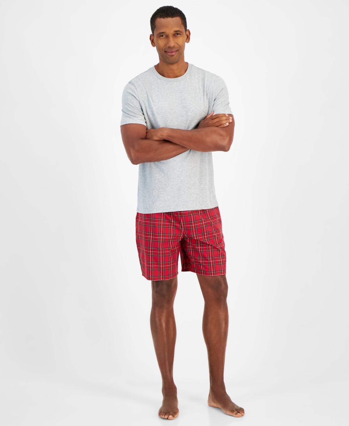 Club Room Mens Solid T-Shirt & Woven Plaid Boxer Set, Created for Macys Product Image