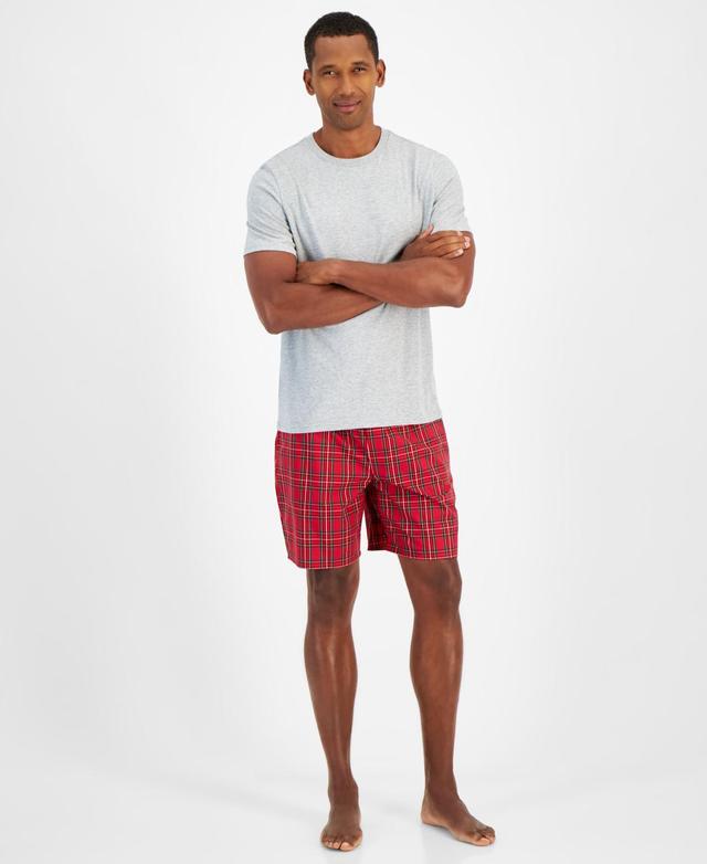 Club Room Mens Solid T-Shirt & Woven Plaid Boxer Set, Created for Macys Product Image