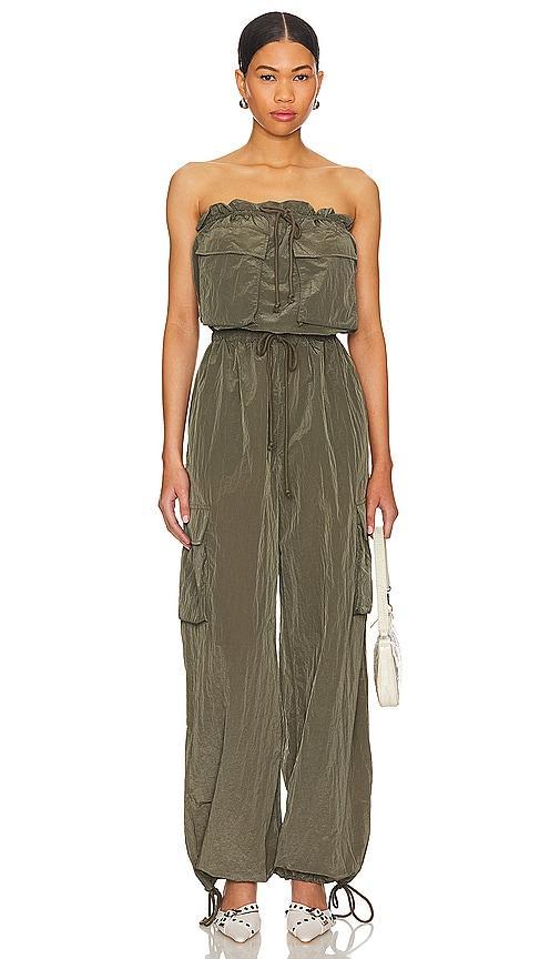 Lovers and Friends Noah Cargo Jumpsuit in Olive Green Product Image