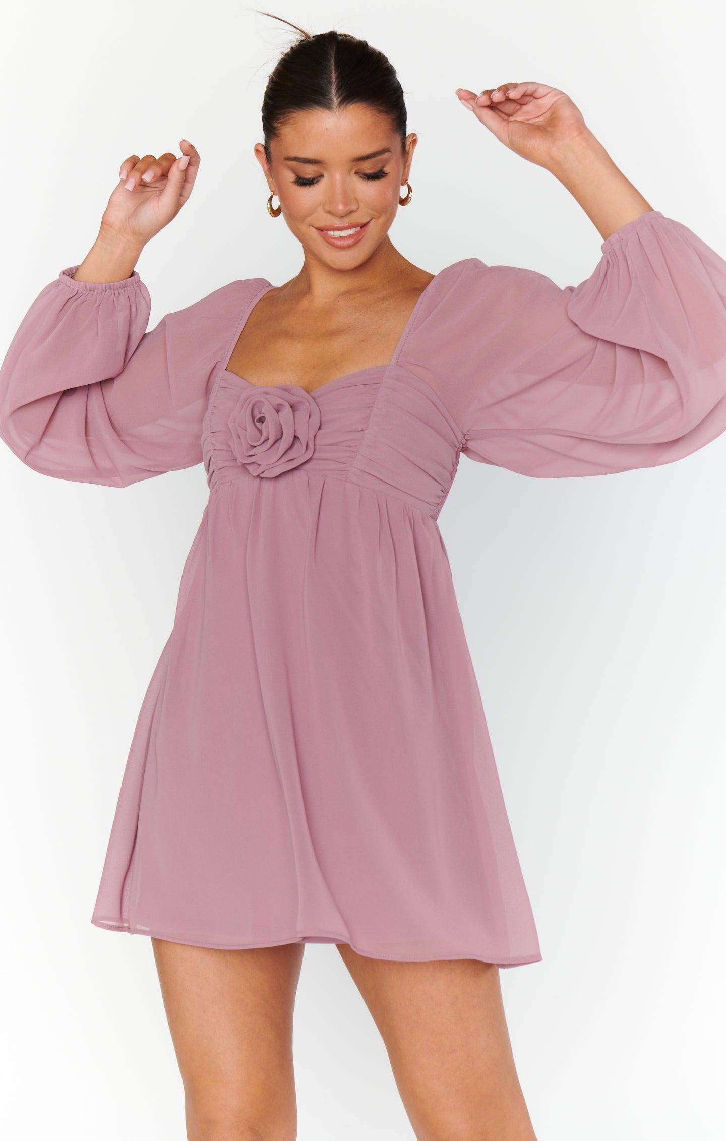 Becca Babydoll Dress ~ Antique Rose Chiffon Product Image