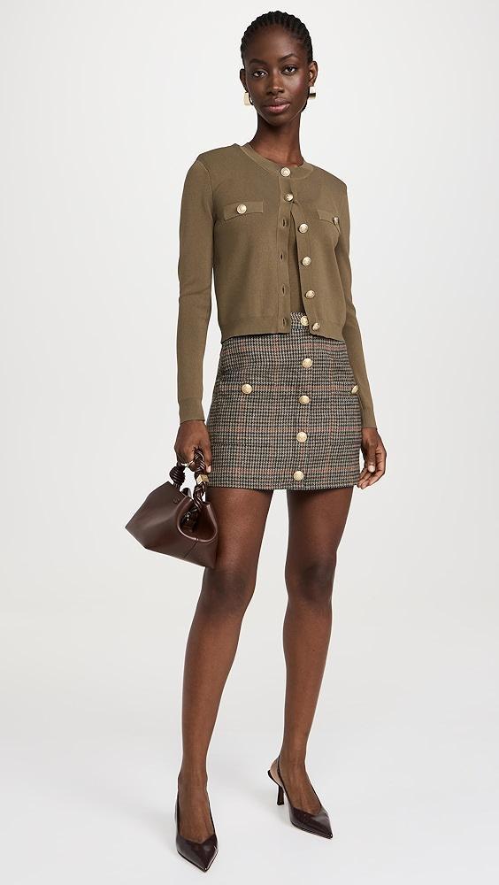 L'AGENCE Zander Button Mini Skirt | Shopbop Product Image