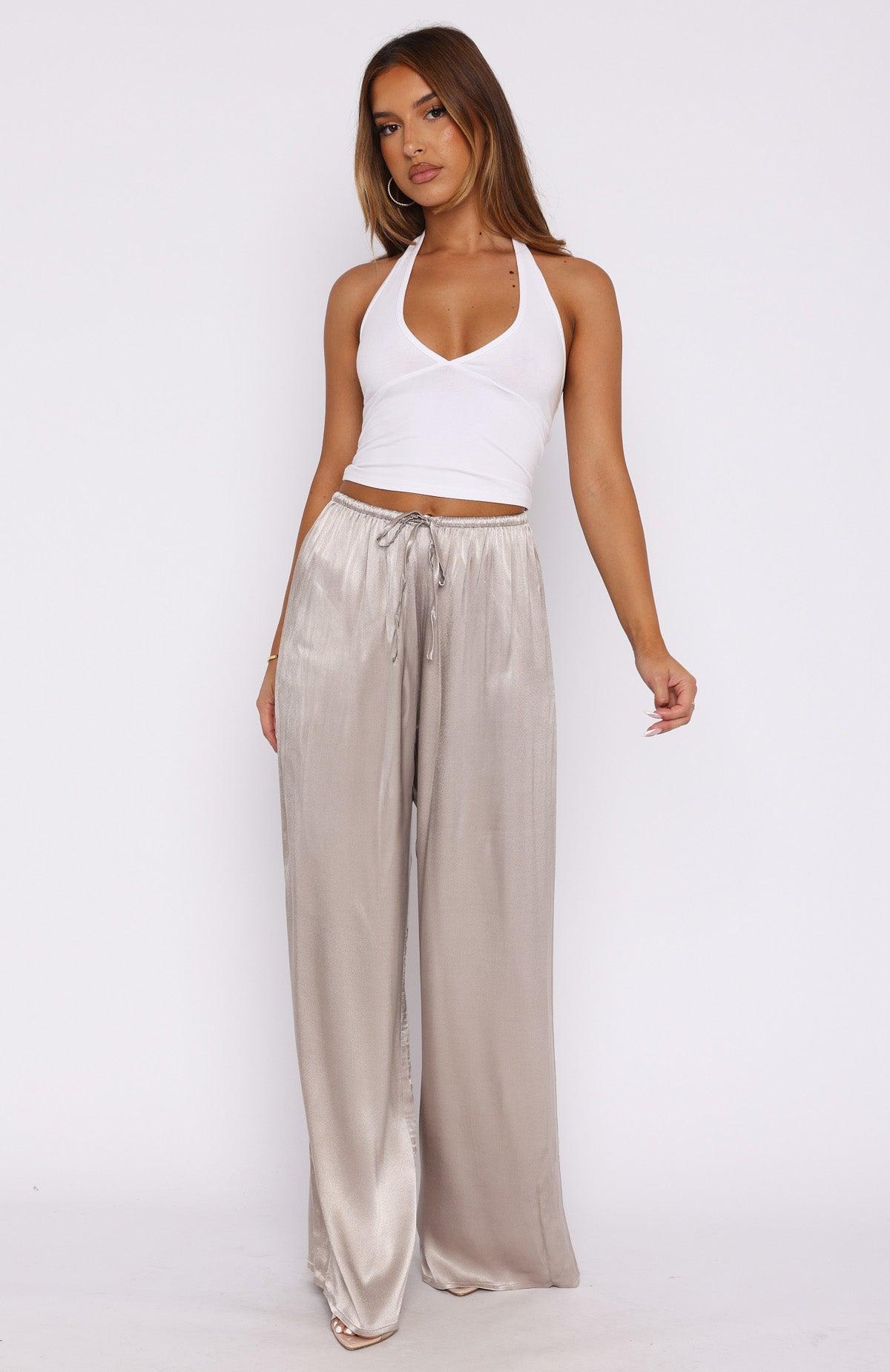 Catching Up Wide Leg Pants Bronze Product Image